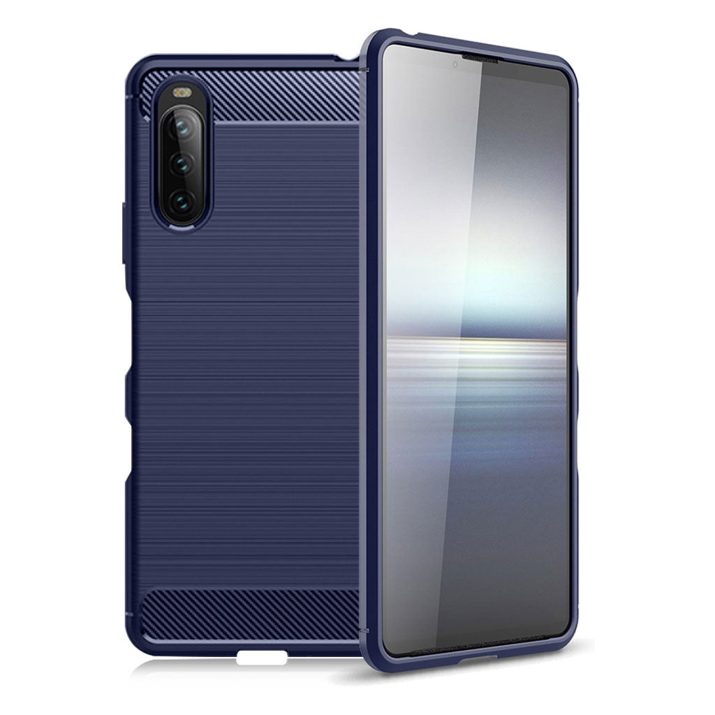 Custodia Carbon Flex - Sony Xperia 10 III - Blu