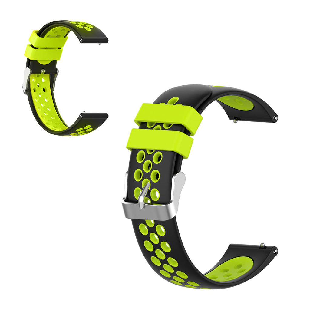 Cinturino in silicone universale a doppio colore + loop da 22 mm - Nero / Verde