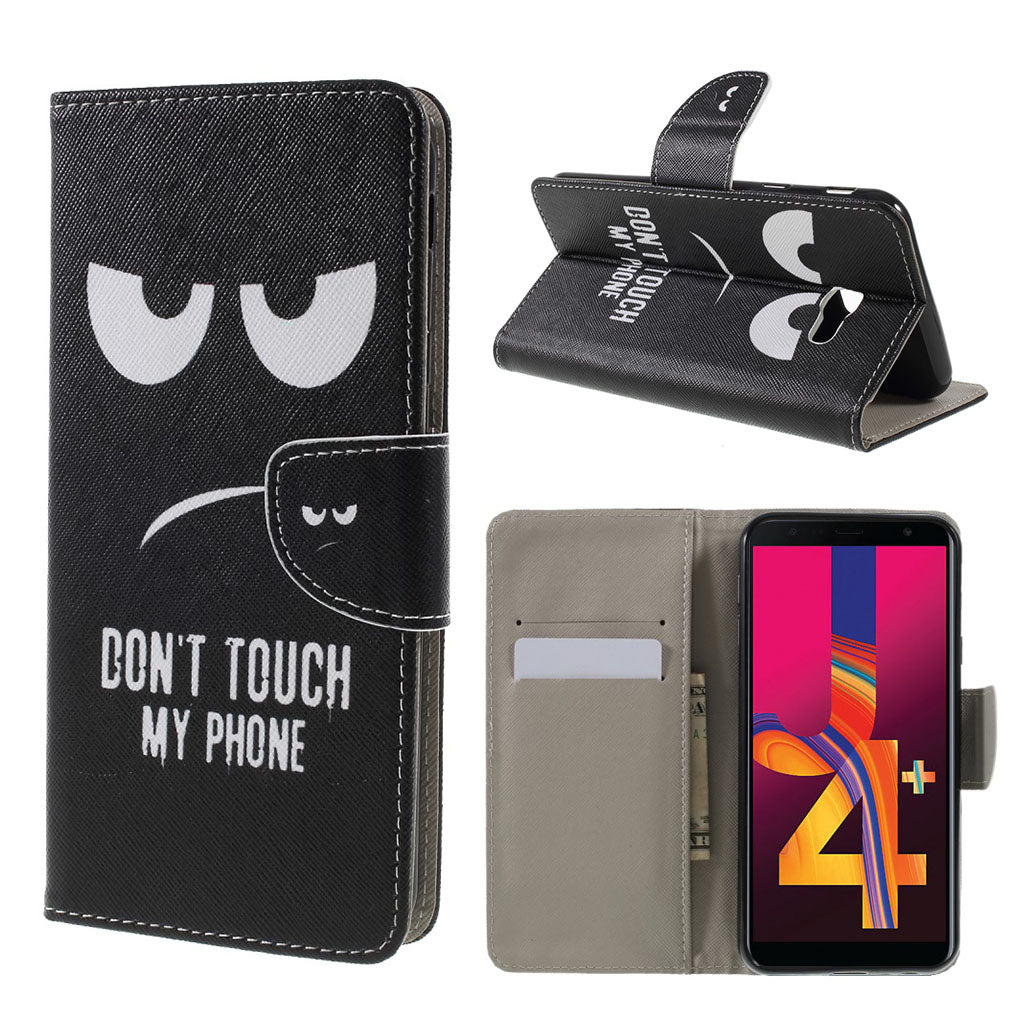 Samsung Galaxy J4 Plus (2018) magnetic leather flip case - Do not Touch My Phone