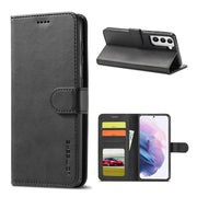 LC.IMEEKE Custodia Flip per Samsung Galaxy S21 - Nero