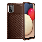 Custodia Carbon Shield per Samsung Galaxy A02s - Marrone