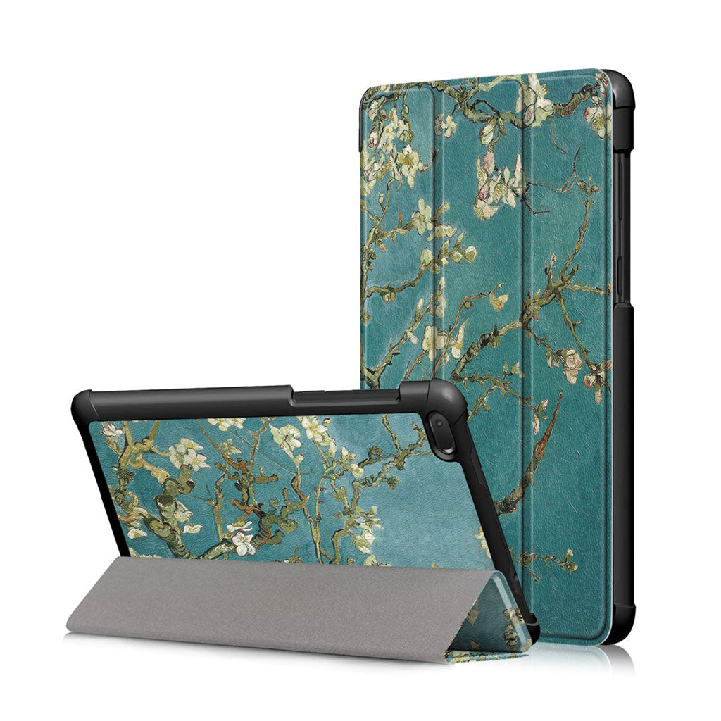 Custodia flip in pelle a fantasia per Lenovo Tab E7 - Mandorlo In Fiore