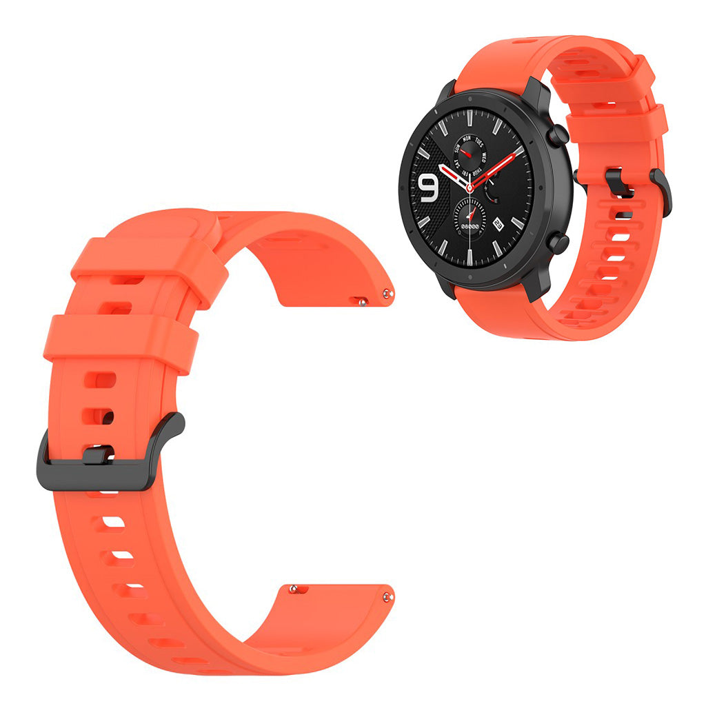 Universal simple design silicone watch band - Orange Red / Size: L