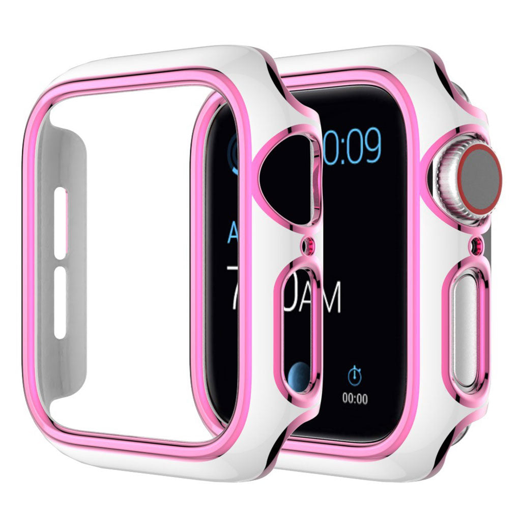 Cover decorativa a colori lucidi per Apple Watch Series 3/2/1 42mm - Bianco / Rosa