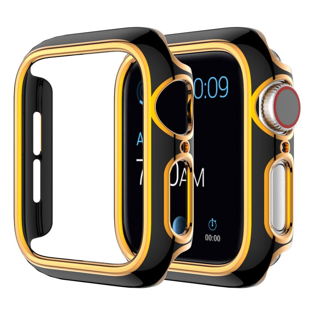 Cover decorativa a colori lucidi per Apple Watch Series 3/2/1 42mm - Nero / Oro Rosa