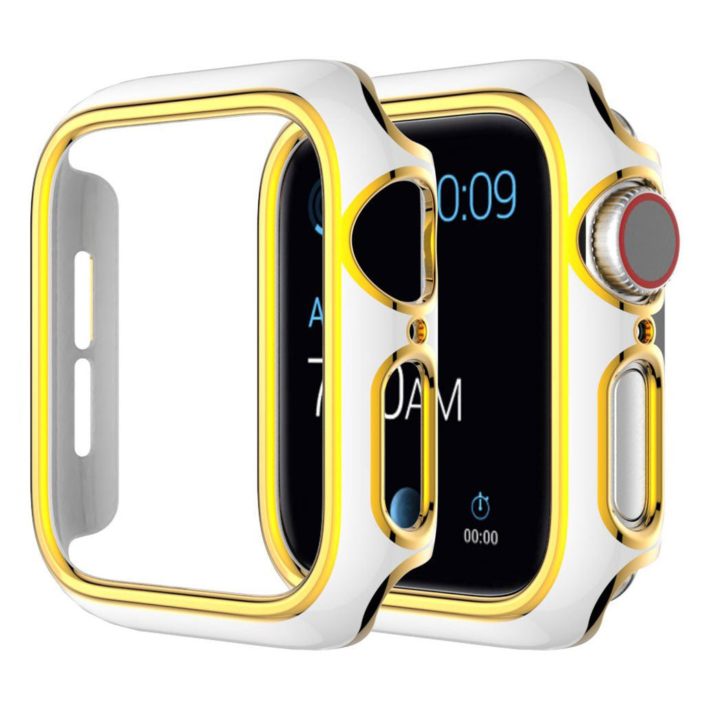 Cover decorativa a colori lucidi per Apple Watch Series 3/2/1 38mm - Bianco / Oro
