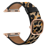 Apple Watch Series 6 / 5 40 mm cinturino in pelle elegante - Stampa Leopardo Giallo