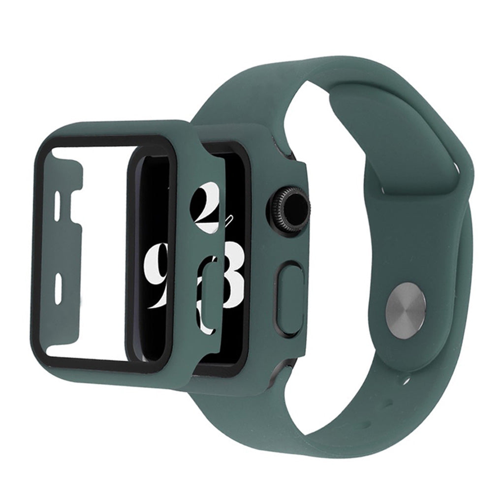 Cover Apple Watch Series 6 / 5 40 mm con vetro temperato + cinturino - Verde Scuro