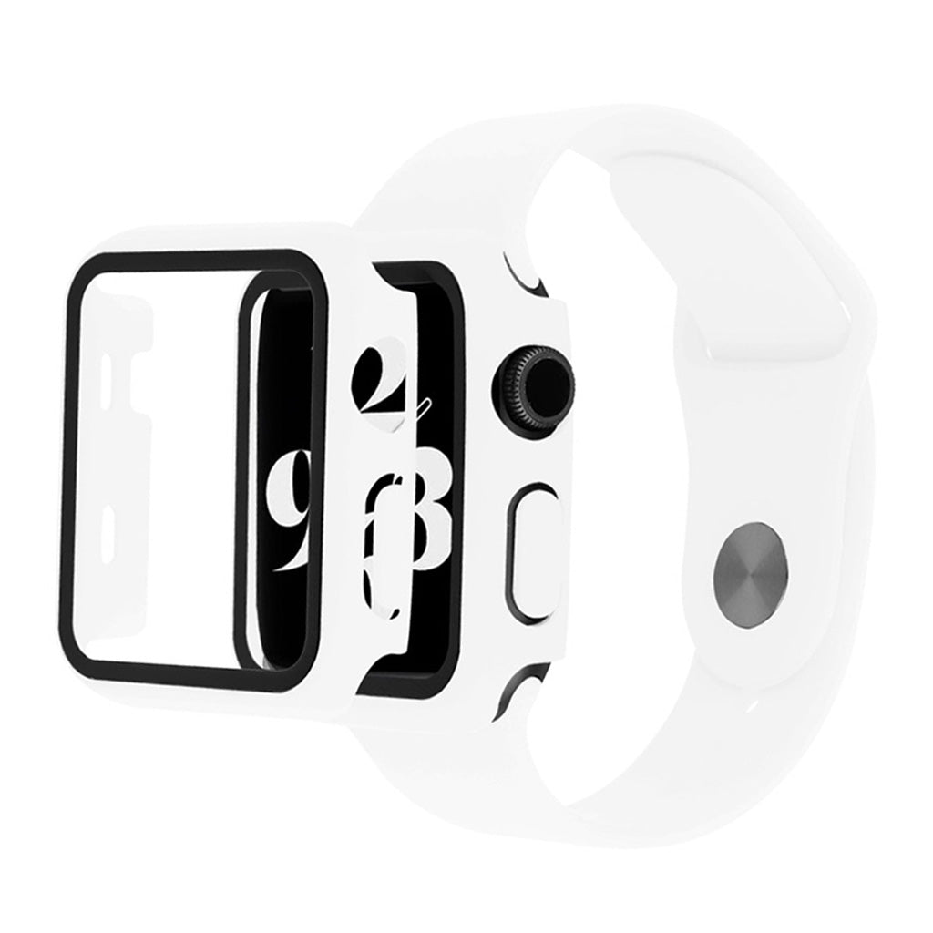 Apple Watch Series 6 / 5 cover da 40 mm con vetro temperato + cinturino - Bianco