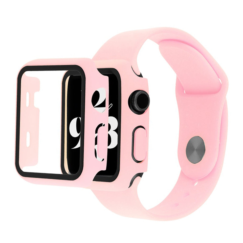 Apple Watch Series 6 / 5 cover da 40 mm con vetro temperato + cinturino - Rosa Intenso