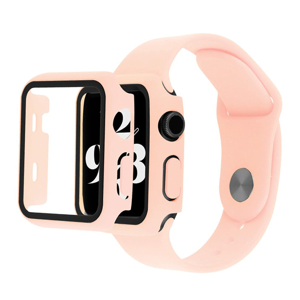 Apple Watch Series 6 / 5 cover 40mm con vetro temperato + cinturino - Rosa Chiaro