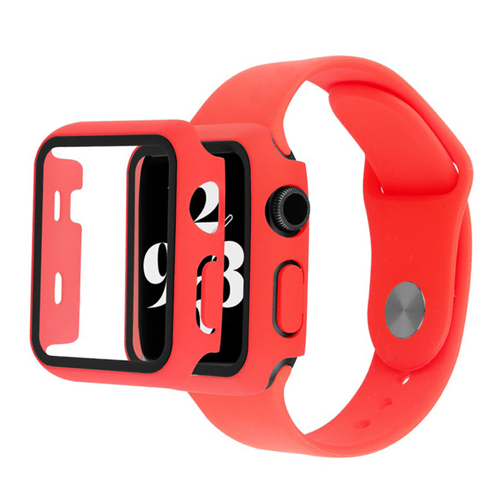 Apple Watch Series 6 / 5 40mm cover con vetro temperato + cinturino - Rosso