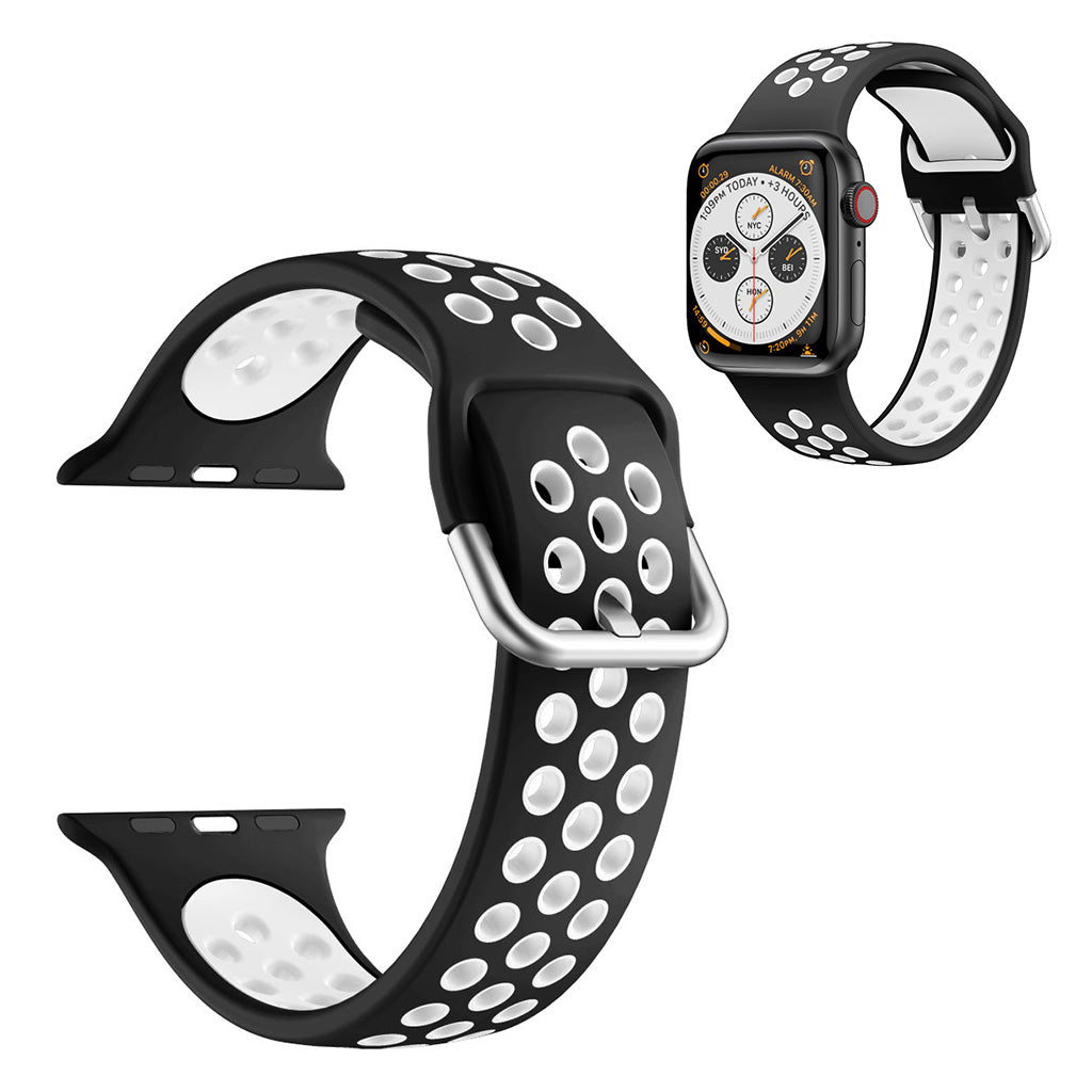 Cinturino in silicone a doppio colore per Apple Watch Series 6 / 5 40 mm - Nero / Bianco