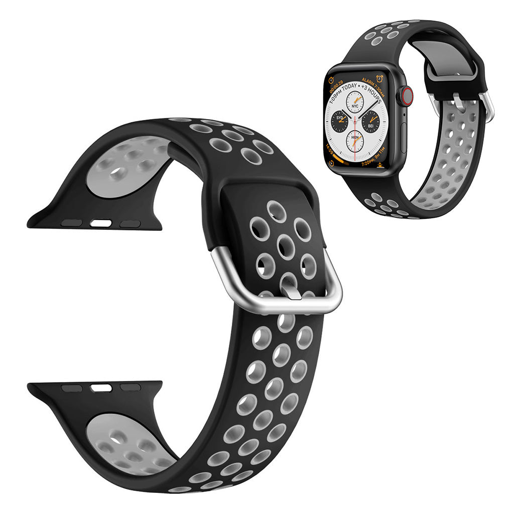 Cinturino in silicone a doppio colore per Apple Watch Series 6 / 5 40 mm - Nero / Grigio