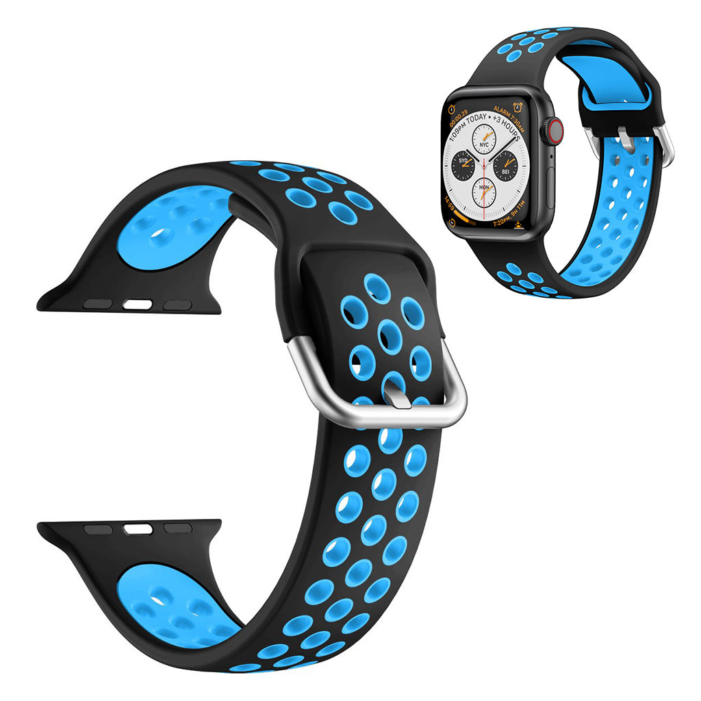 Cinturino in silicone a doppio colore per Apple Watch Series 6 / 5 40 mm - Nero / Blu