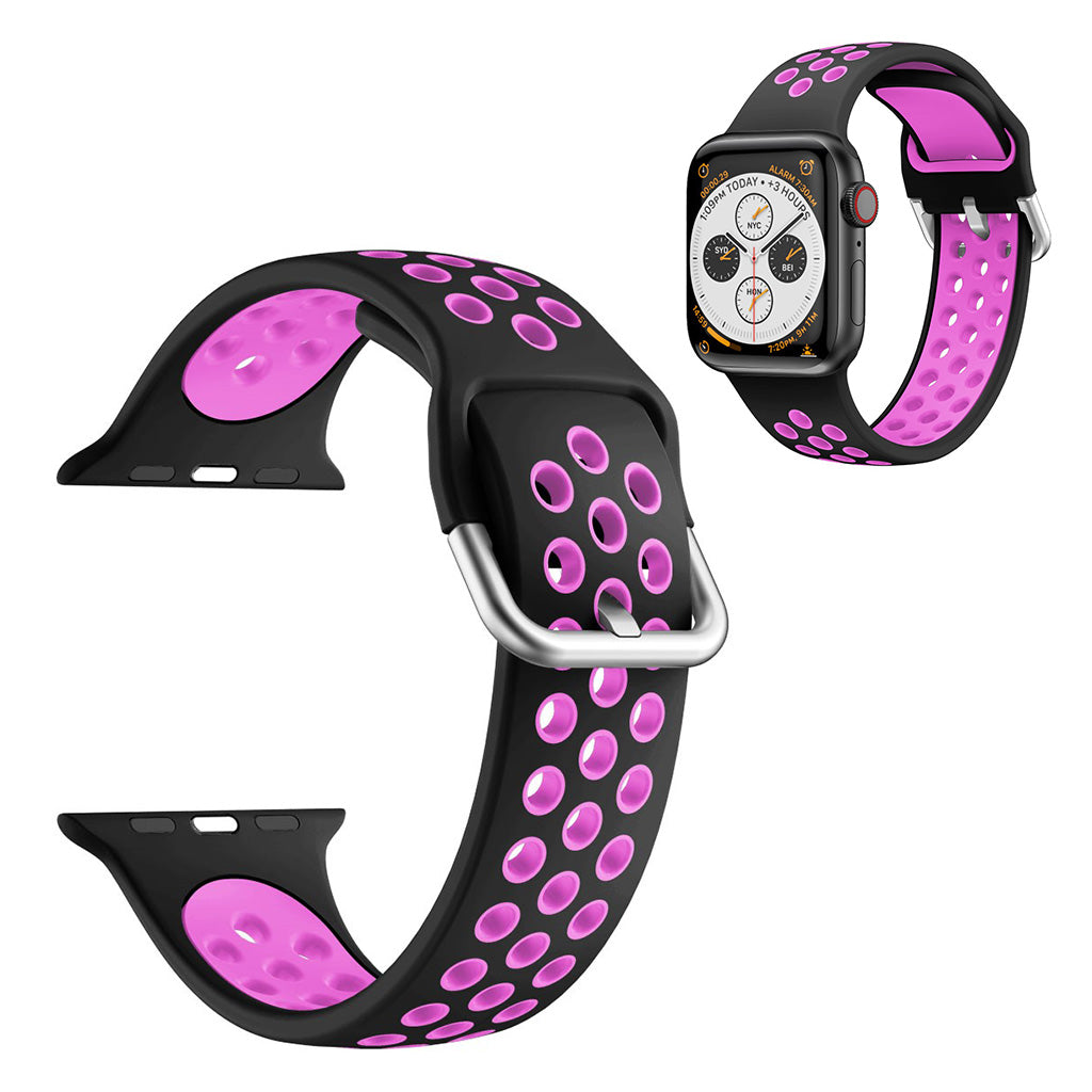 Cinturino in silicone a doppio colore per Apple Watch Series 6 / 5 40mm - Nero / Viola