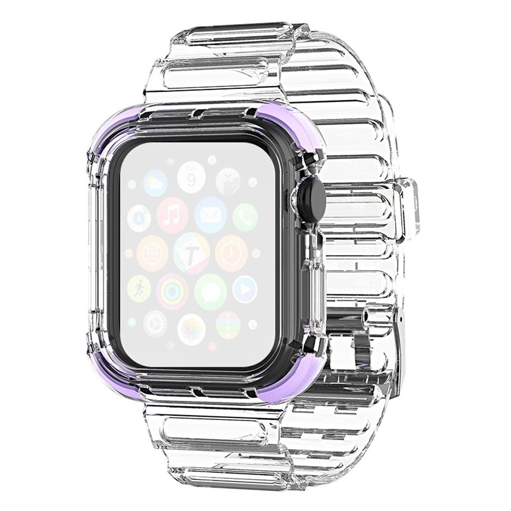 Cinturino Apple Watch Series 6 / 5 40 mm con bordo colorato in stile trasparente - Viola