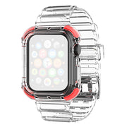 Cinturino Apple Watch Series 6 / 5 40 mm con bordo colorato in stile trasparente - Rosso