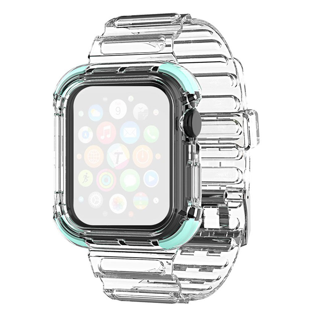 Cinturino Apple Watch Series 6 / 5 40 mm con bordo colorato in stile trasparente - Verde