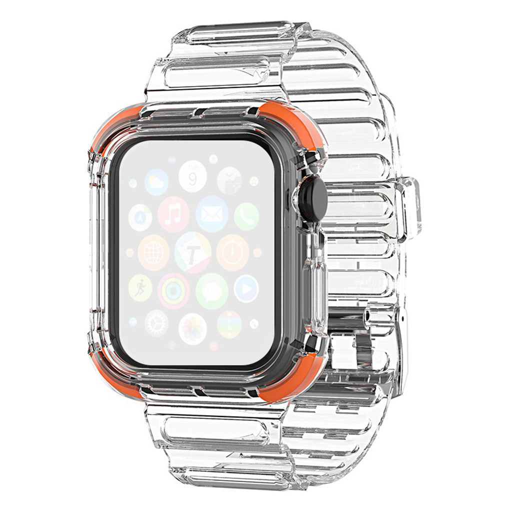 Cinturino Apple Watch Series 6 / 5 40 mm con bordo colorato in stile trasparente - Arancione