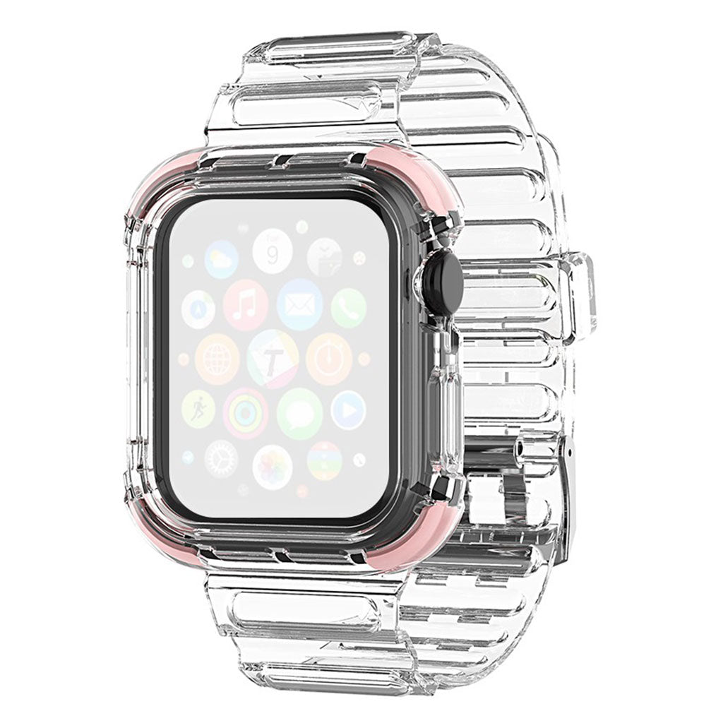 Cinturino Apple Watch Series 6 / 5 40 mm con bordo colorato in stile trasparente - Rosa