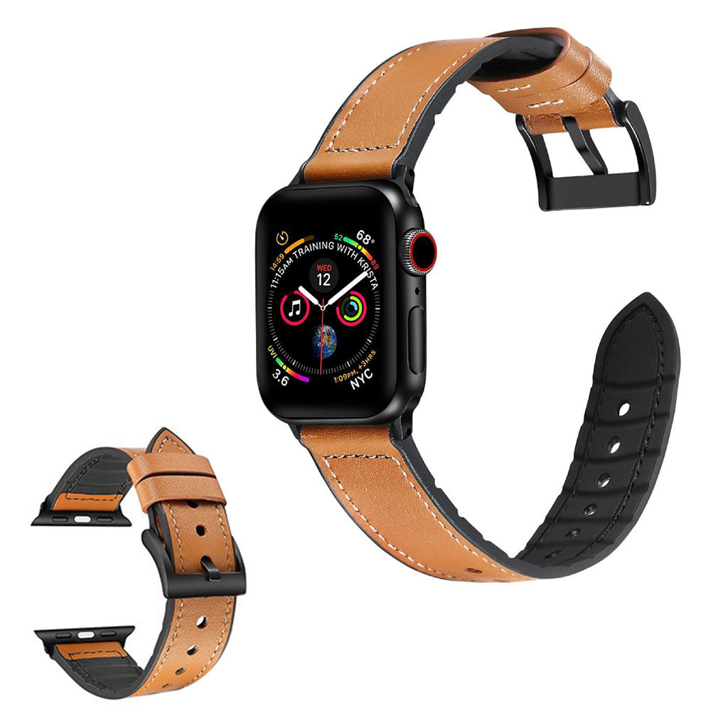 Cinturino Apple Watch Series 6 / 5 40 mm in silicone + pelle - Marrone