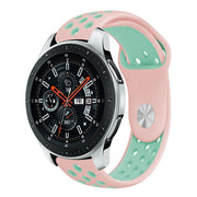 Samsung Galaxy Watch (46 mm) cinturino con custodia in silicone morbido - Rosa / Ciano