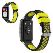Huawei Watch Fit cinturino in silicone bicolore - Nero / Giallo