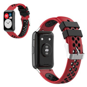 Cinturino in silicone bicolore Huawei Watch Fit - Rosso / Nero