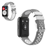 Cinturino in silicone bicolore Huawei Watch Fit - Grigio / Bianco