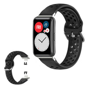 Huawei Watch Fit cinturino in silicone con foro inciso - Nero