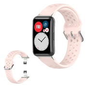 Huawei Watch Fit cinturino in silicone con foro inciso - Rosa