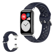 Huawei Watch Fit cinturino in silicone con foro inciso - Blu Scuro