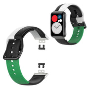 Huawei Watch Fit cinturino in silicone a tre colori - Nero / Bianco / Verde