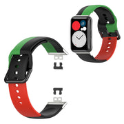 Huawei Watch Fit cinturino in silicone a tre colori - Nero / Verde / Rosso