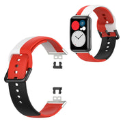 Huawei Watch Fit cinturino in silicone a tre colori - Rosso / Nero / Bianco