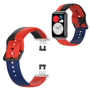 Huawei Watch Fit cinturino in silicone a tre colori - Rosso / Nero / Blu