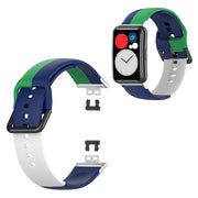 Huawei Watch Fit cinturino in silicone a tre colori - Verde / Blu / Bianco
