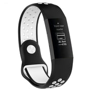 Fitbit Charge 3, cinturino in silicone traspirante bicolore - Svart Og Hvit