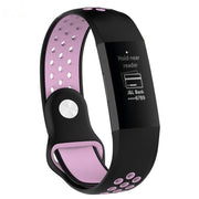 Fitbit Charge 3, cinturino in silicone traspirante bicolore - Nero / Rosa