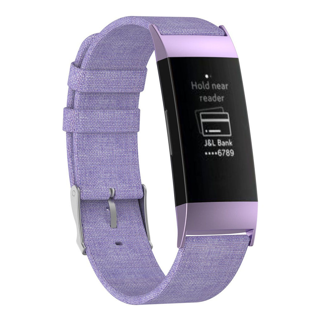 Fitbit Charge 3, elegante cinturino in tela - Viola