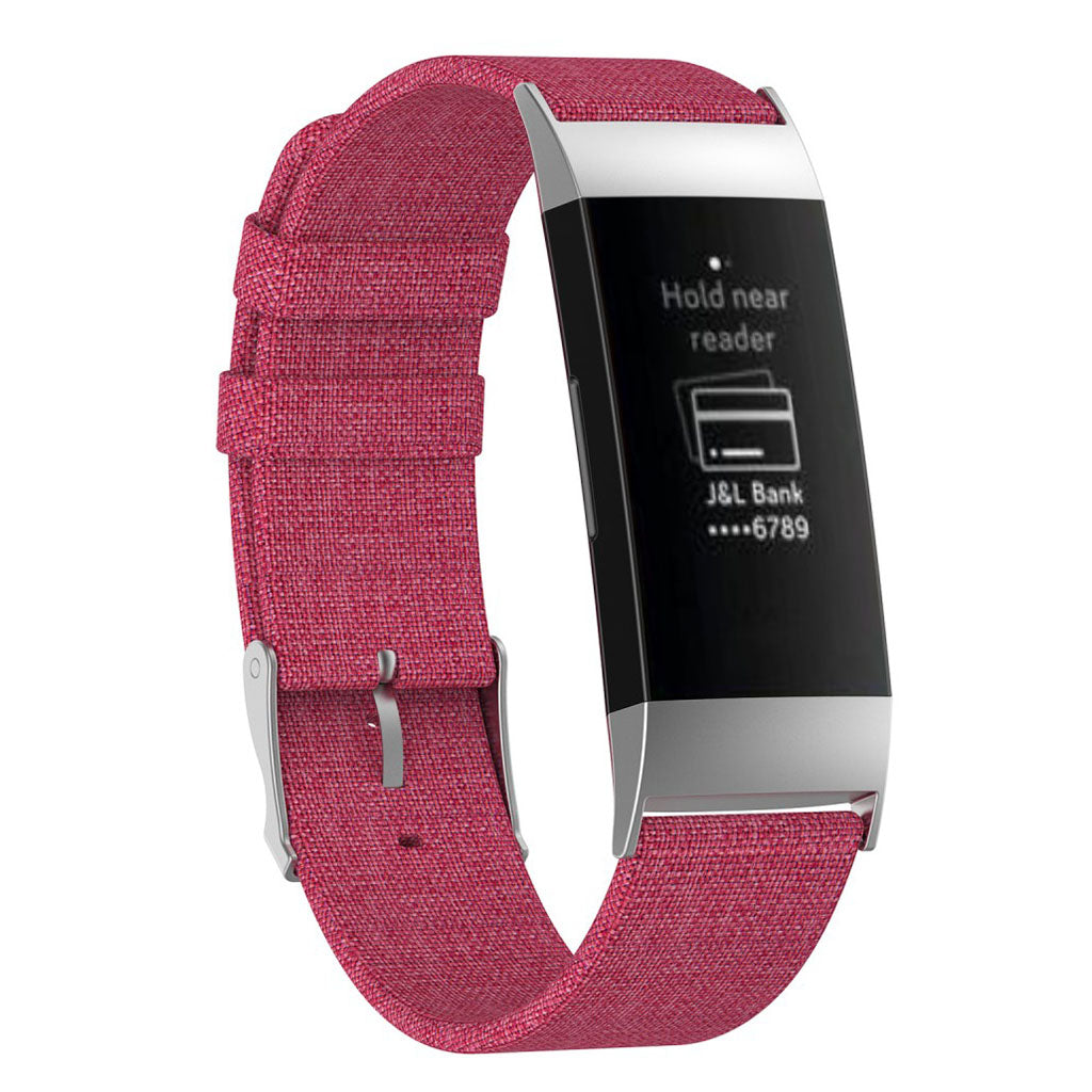 Fitbit Charge 3 stylish canvas watch band - Red