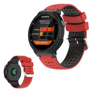 Cinturino in silicone bicolore per dispositivi Garmin Forerunner - Rosso / Nero