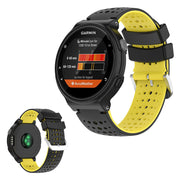 Cinturino in silicone bicolore per dispositivi Garmin Forerunner - Nero / Giallo