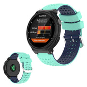 Cinturino in silicone bicolore per dispositivi Garmin Forerunner - Ciano / Blu Scuro