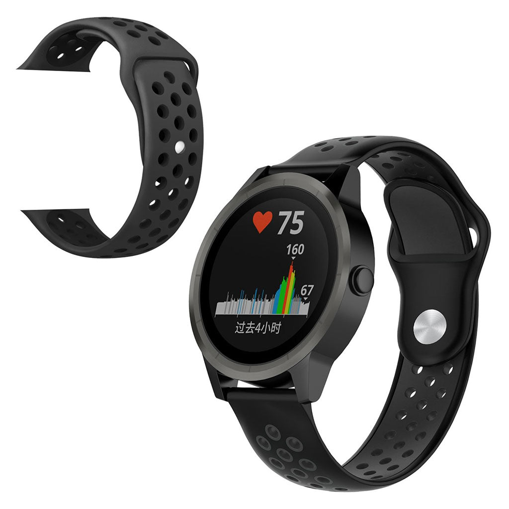 Garmin Forerunner 245 Music two-color silicone watch band - Black / Dark Grey