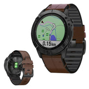 Cinturino in pelle da 22 mm per orologio Garmin - Caffè