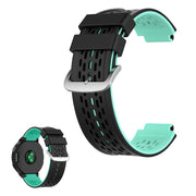 Cinturino in silicone a doppio colore per dispositivi Garmin - Nero / Ciano