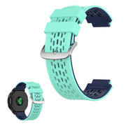 Cinturino in silicone a doppio colore per dispositivi Garmin - Ciano / Blu Scuro