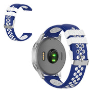 Cinturino in silicone da 18 mm Garmin Vivoactive 4S / Vivomove 3S a doppio colore - Blu / Bianco